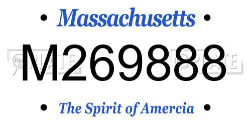 M269888 Massachusetts License Plate