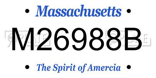 M26988B Massachusetts License Plate