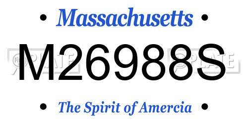 M26988S Massachusetts License Plate