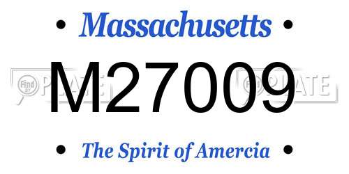 M27009 Massachusetts License Plate