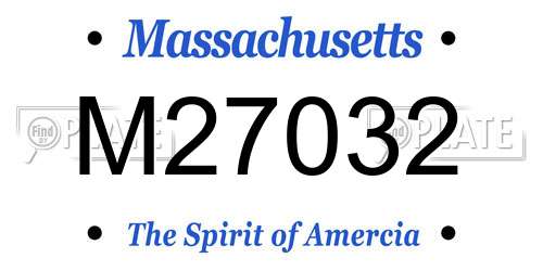 M27032 Massachusetts License Plate