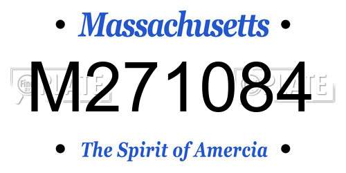 M271084 Massachusetts License Plate