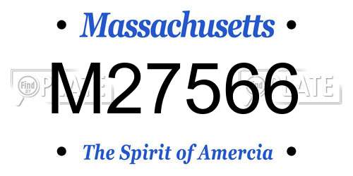M27566 Massachusetts License Plate