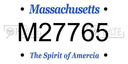 M27765 Massachusetts License Plate