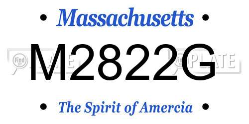 M2822G Massachusetts License Plate