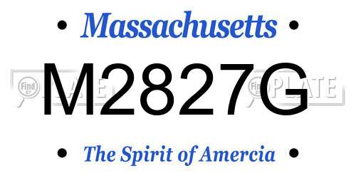 M2827G Massachusetts License Plate