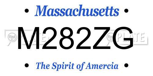 M282ZG Massachusetts License Plate