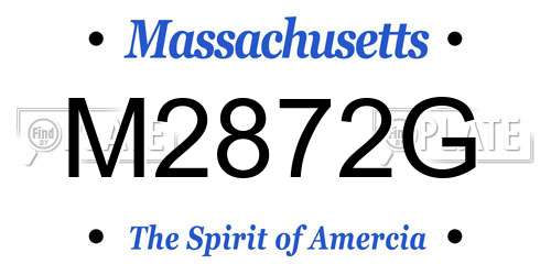 M2872G Massachusetts License Plate