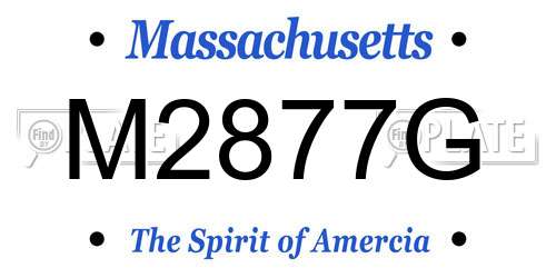 M2877G Massachusetts License Plate