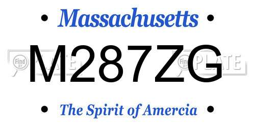 M287ZG Massachusetts License Plate