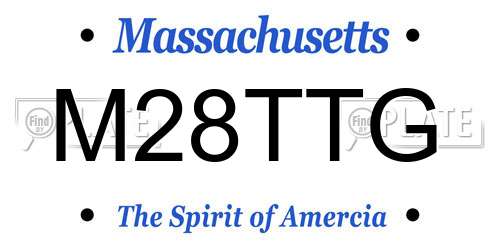 M28TTG Massachusetts License Plate