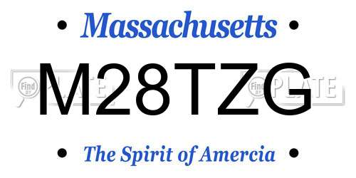 M28TZG Massachusetts License Plate
