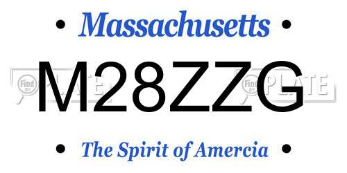 M28ZZG Massachusetts License Plate