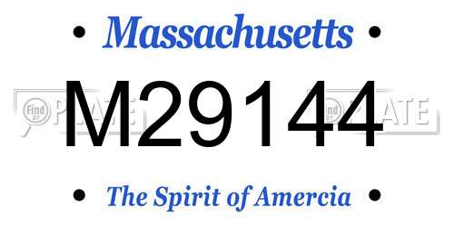 M29144 Massachusetts License Plate