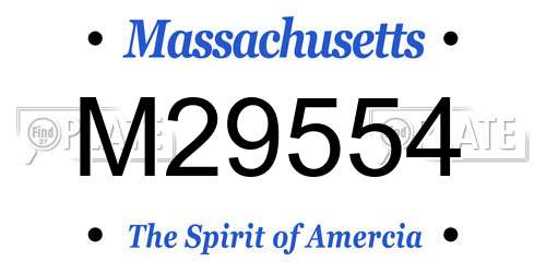 M29554 Massachusetts License Plate