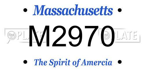 M2970 Massachusetts License Plate