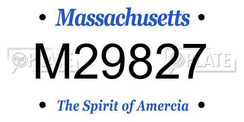 M29827 Massachusetts License Plate
