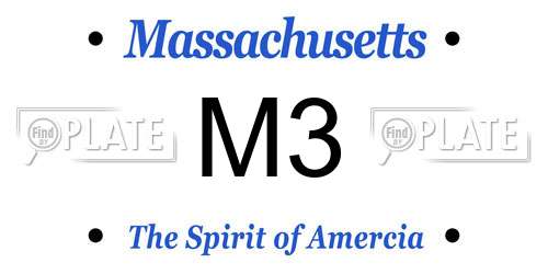 M3 Massachusetts License Plate