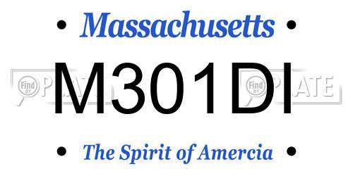 M301DI Massachusetts License Plate