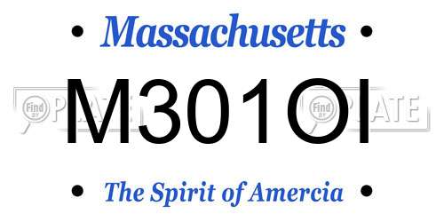 M301OI Massachusetts License Plate