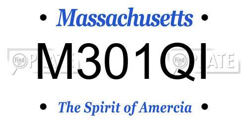 M301QI Massachusetts License Plate