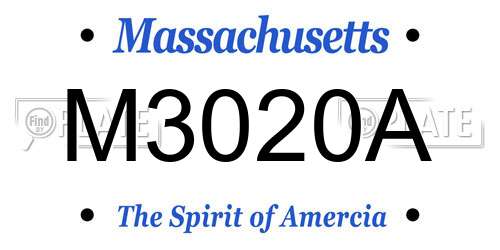 M3020A Massachusetts License Plate