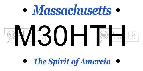 M30HTH Massachusetts License Plate