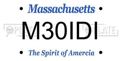 M30IDI Massachusetts License Plate