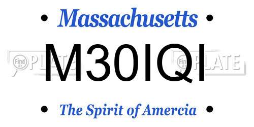 M30IQI Massachusetts License Plate