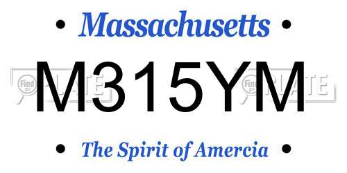M315YM Massachusetts License Plate