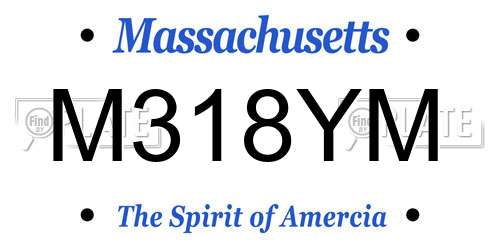 M318YM Massachusetts License Plate