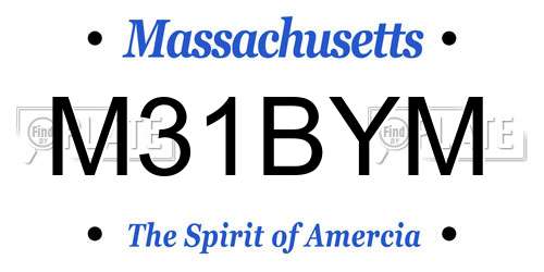 M31BYM Massachusetts License Plate