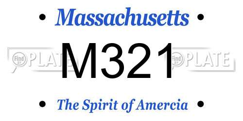M321 Massachusetts License Plate