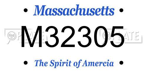 M32305 Massachusetts License Plate
