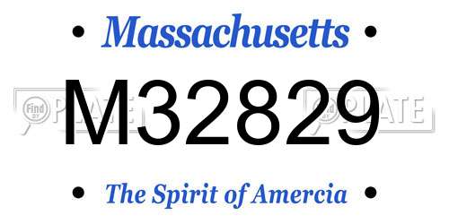 M32829 Massachusetts License Plate