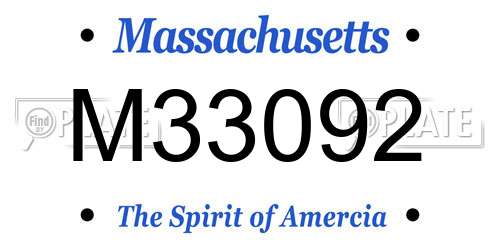 M33092 Massachusetts License Plate
