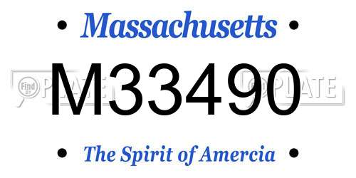 M33490 Massachusetts License Plate