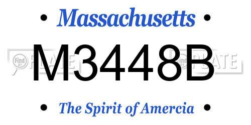 M3448B Massachusetts License Plate