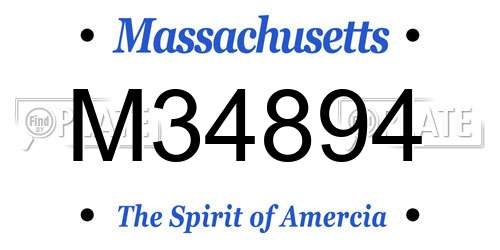 M34894 Massachusetts License Plate