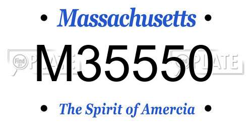 M35550 Massachusetts License Plate