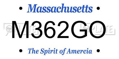 M362GO Massachusetts License Plate