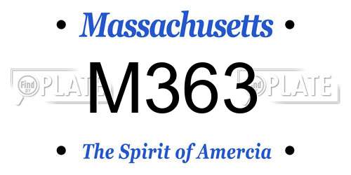 M363 Massachusetts License Plate
