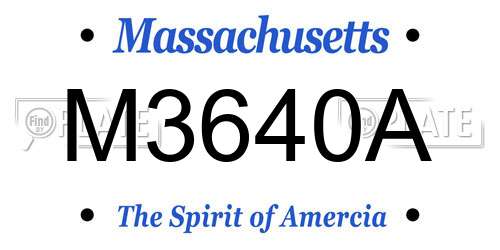 M3640A Massachusetts License Plate