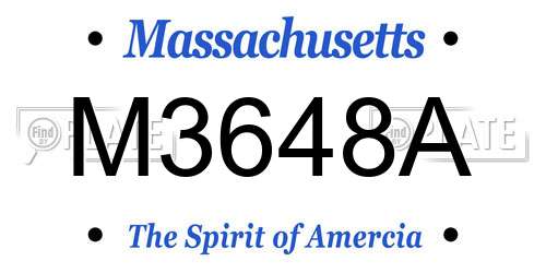 M3648A Massachusetts License Plate