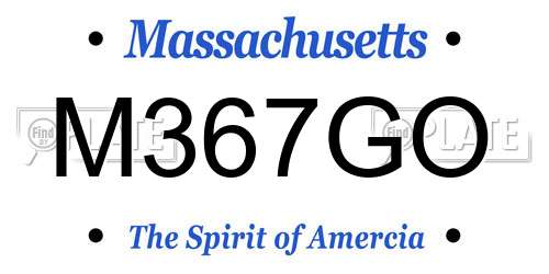 M367GO Massachusetts License Plate