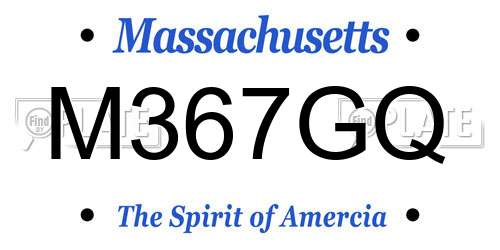 M367GQ Massachusetts License Plate