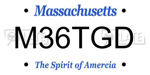 M36TGD Massachusetts License Plate