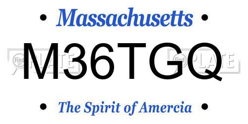 M36TGQ Massachusetts License Plate