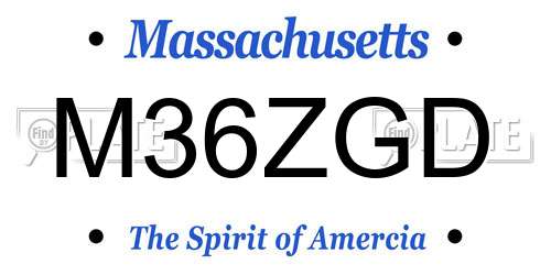 M36ZGD Massachusetts License Plate