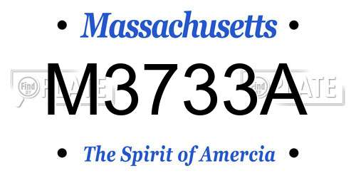 M3733A Massachusetts License Plate